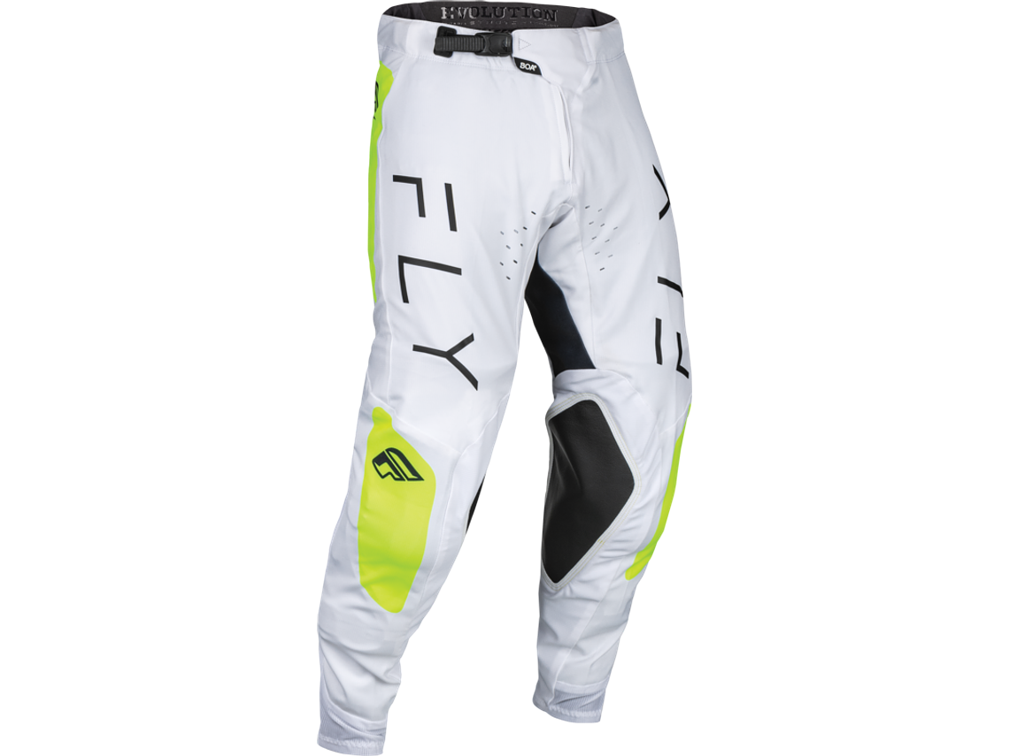 Calças Fly Racing Evolution DST - Branco/Amarelo Neón 1