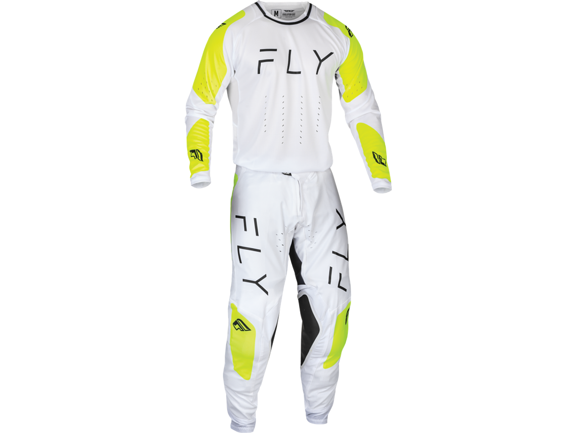 Calças Fly Racing Evolution DST - Branco/Amarelo Neón 2