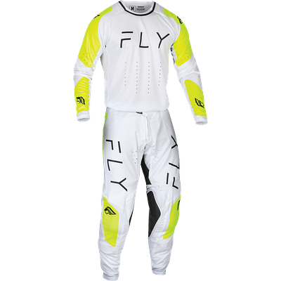 Calças Fly Racing Evolution DST - Branco/Amarelo Neón
