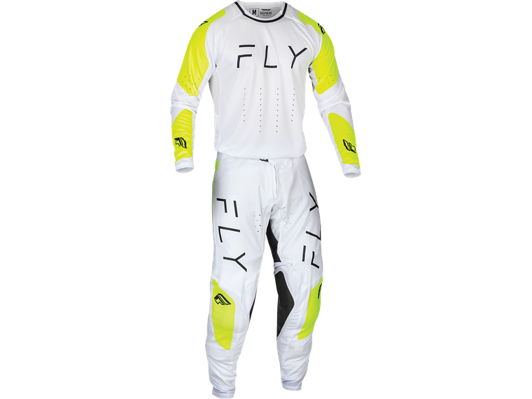 Calças Fly Racing Evolution DST - Branco/Amarelo Neón 2