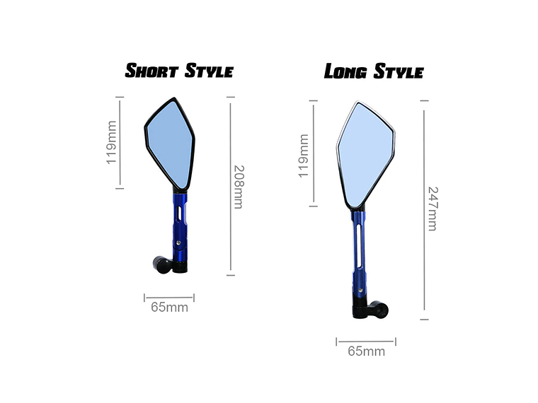 Espelhos Tipo Rizoma para Mota (Pequenos) 9