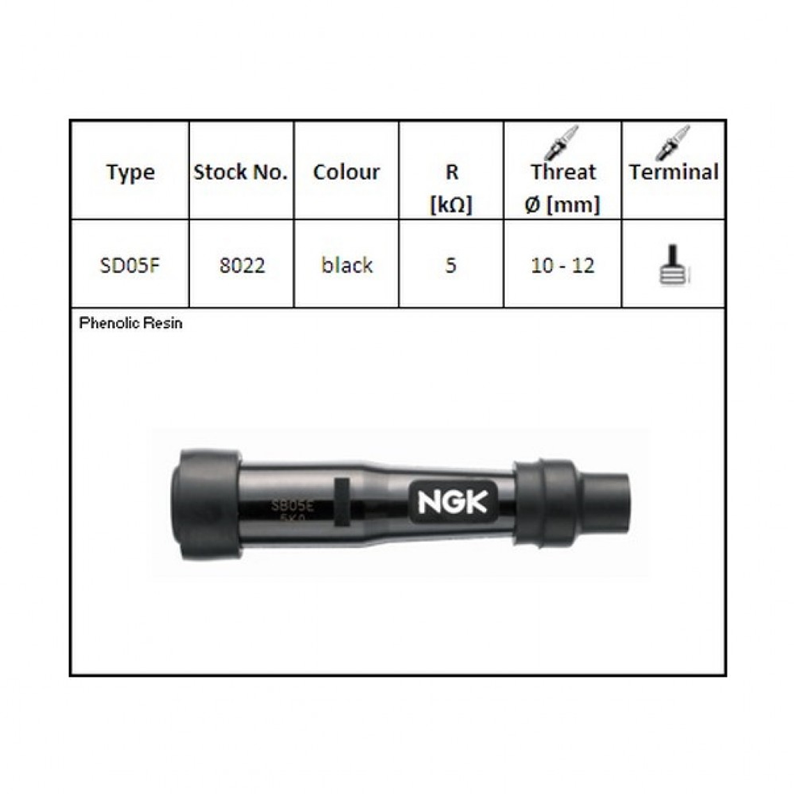 Cachimbo de Vela de Ignição NGK SD05FGA - 8683 2