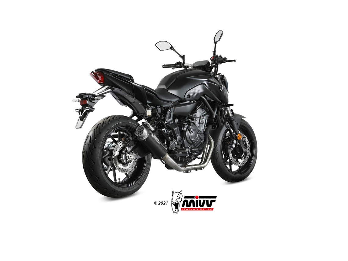 Linha Escape Completo MIVV GP Pro Carbono Yamaha MT-07 2021-2024  2