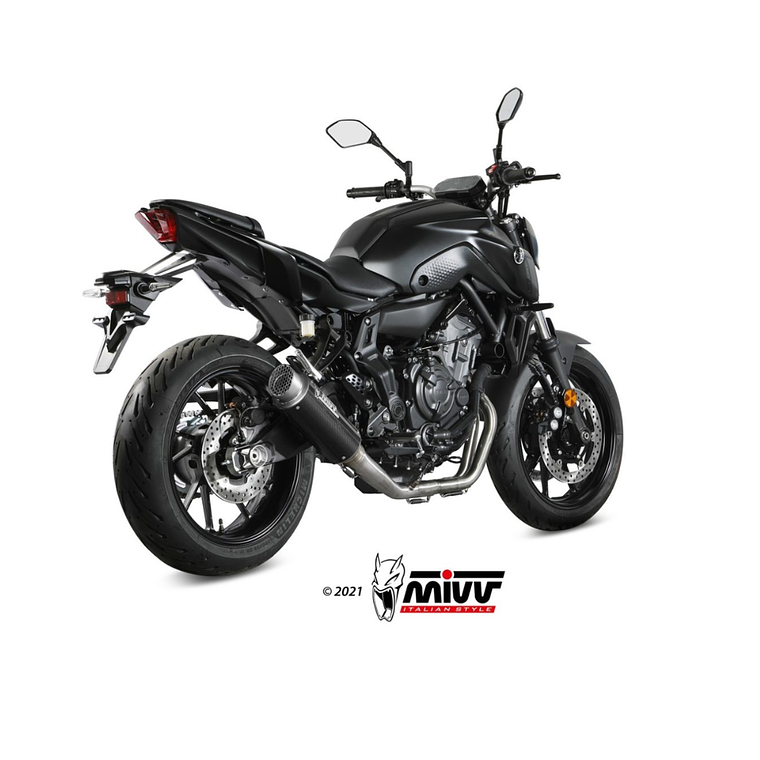 Linha Escape Completo MIVV GP Pro Carbono Yamaha MT-07 2021-2024  2