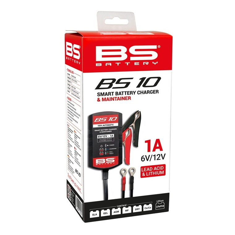 Carregador de Baterias Inteligente 6/12V 1A BS10 - BS Battery 1