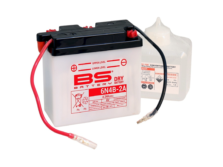 Bateria BS 6N4B-2A C/ Eletrólitos - 310514 - BS Battery  1