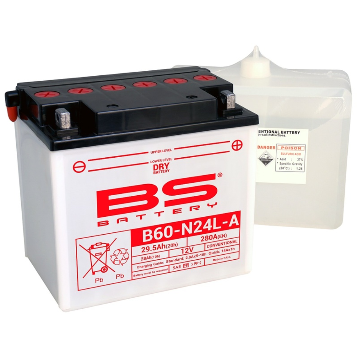 Bateria BS B60-N24L-A C/ Eletrólitos - 310658 - BS Battery 1