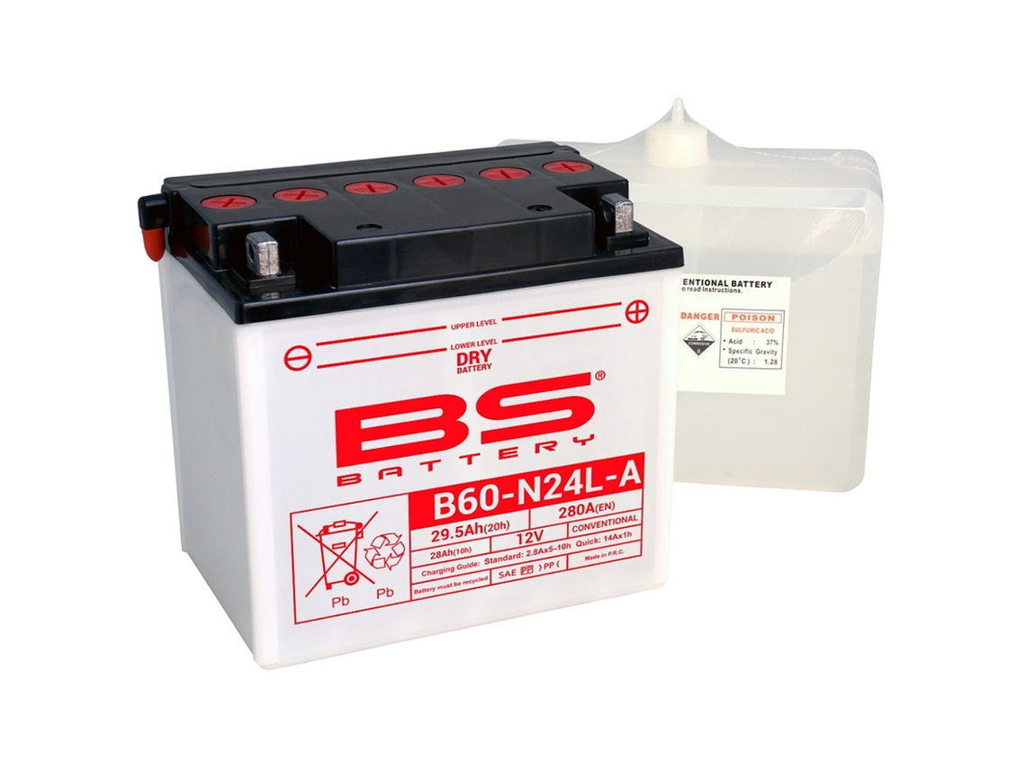 Bateria BS B60-N24L-A C/ Eletrólitos - 310658 - BS Battery 1