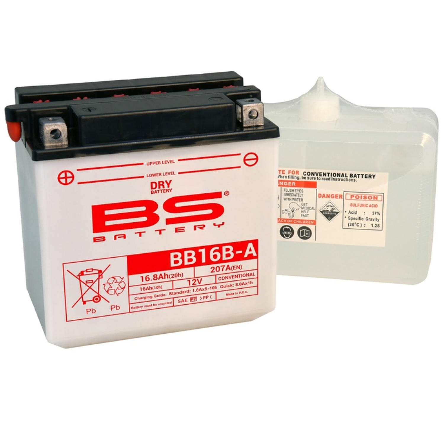 Bateria BS BB16B-A C/ Eletrólitos - 310580 - BS Battery  1