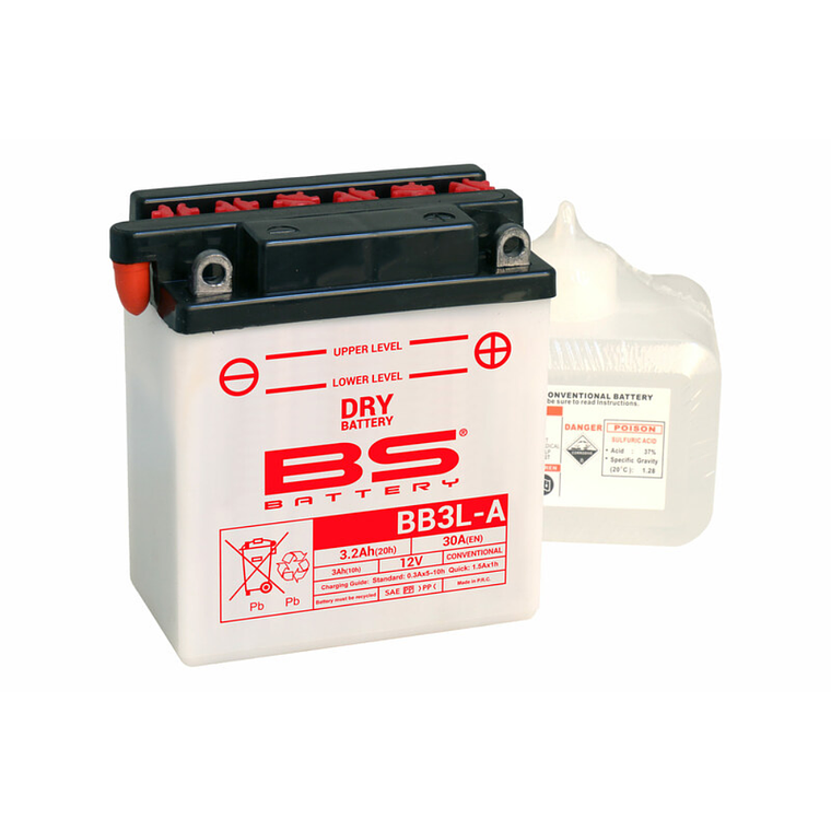 Bateria BS BB3L-A C/ Eletrólitos - 310589 - BS Battery  1