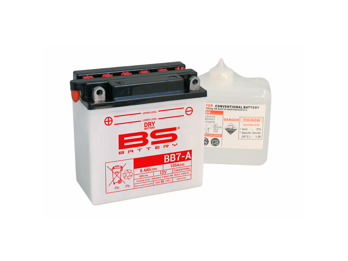 Bateria BS BB7-A (12N7-4A) C/ Eletrólitos - 310592 - BS Battery  1