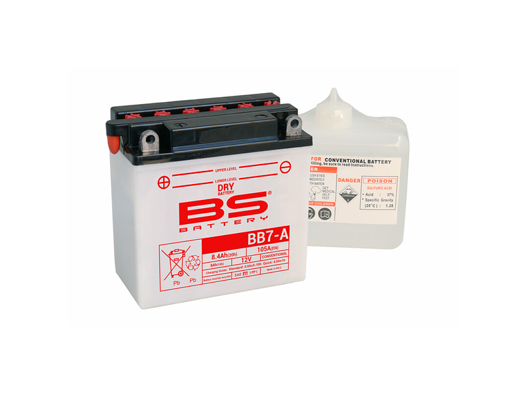 Bateria BS BB7-A (12N7-4A) C/ Eletrólitos - 310592 - BS Battery  1