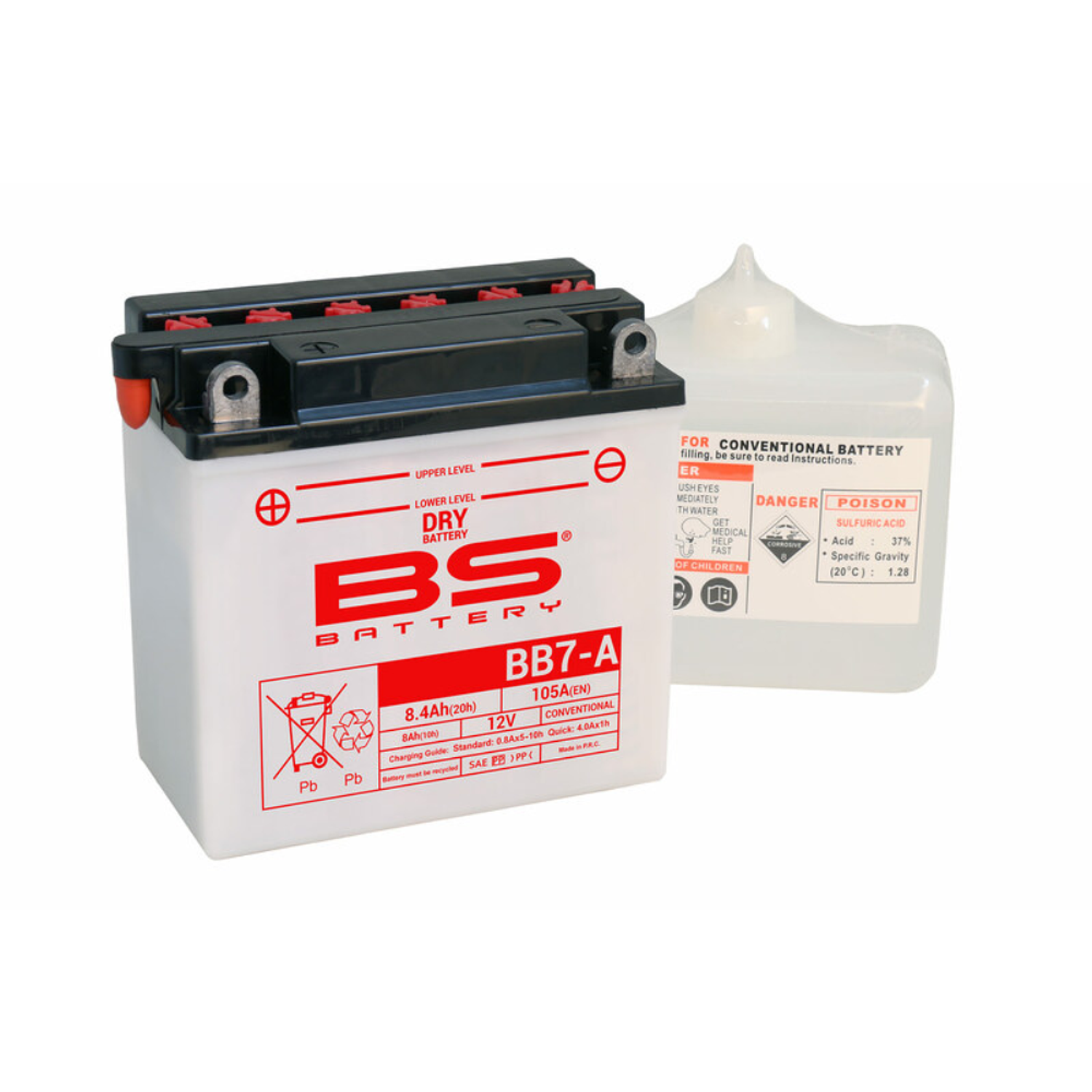 Bateria BS BB7-A (12N7-4A) C/ Eletrólitos - 310592 - BS Battery  1