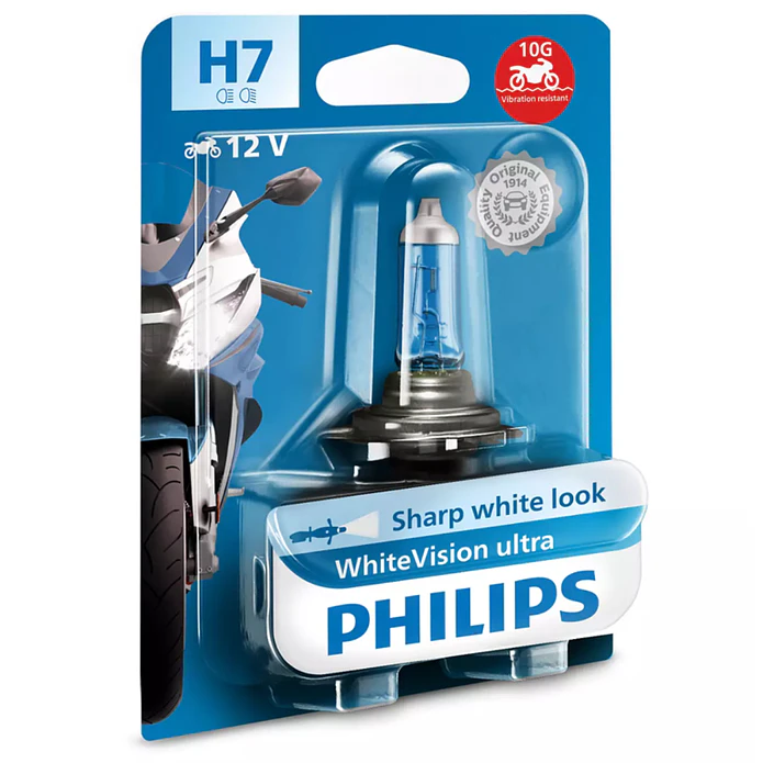 Lâmpada H7 Whitevision Ultra Moto - Philips  1