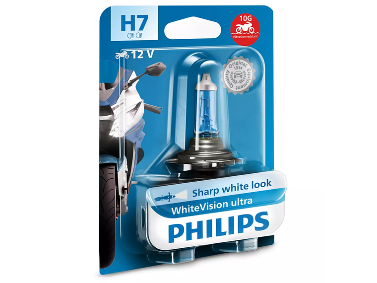 Lâmpada H7 Whitevision Ultra Moto - Philips  1