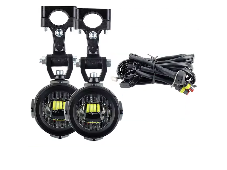 Faróis Auxiliares LED para Mota Homologados c/ Ficha de Ligação 1