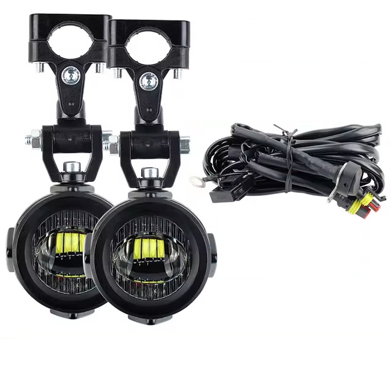 Faróis Auxiliares LED para Mota Homologados c/ Ficha de Ligação 1