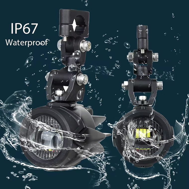 Faróis Auxiliares LED para Mota Homologados c/ Ficha de Ligação 5