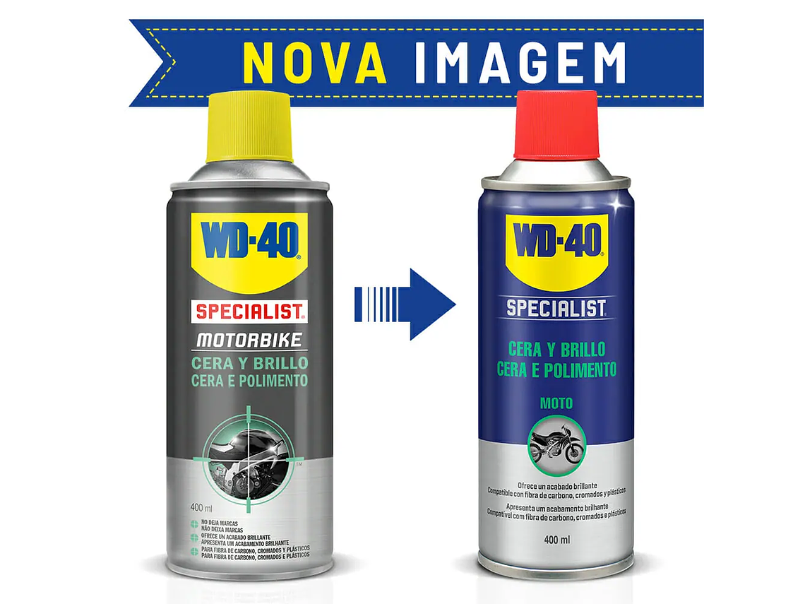 Spray Cera e Polimento Moto WD-40 400ml  2