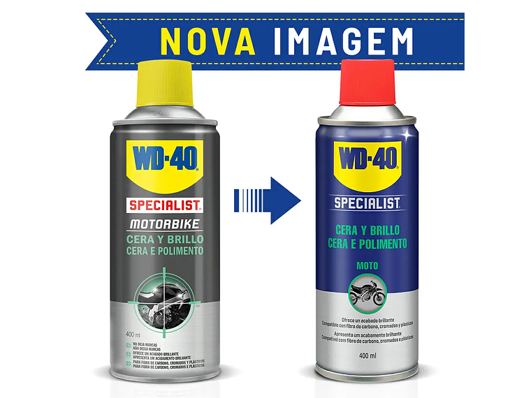 Spray Cera e Polimento Moto WD-40 400ml  2