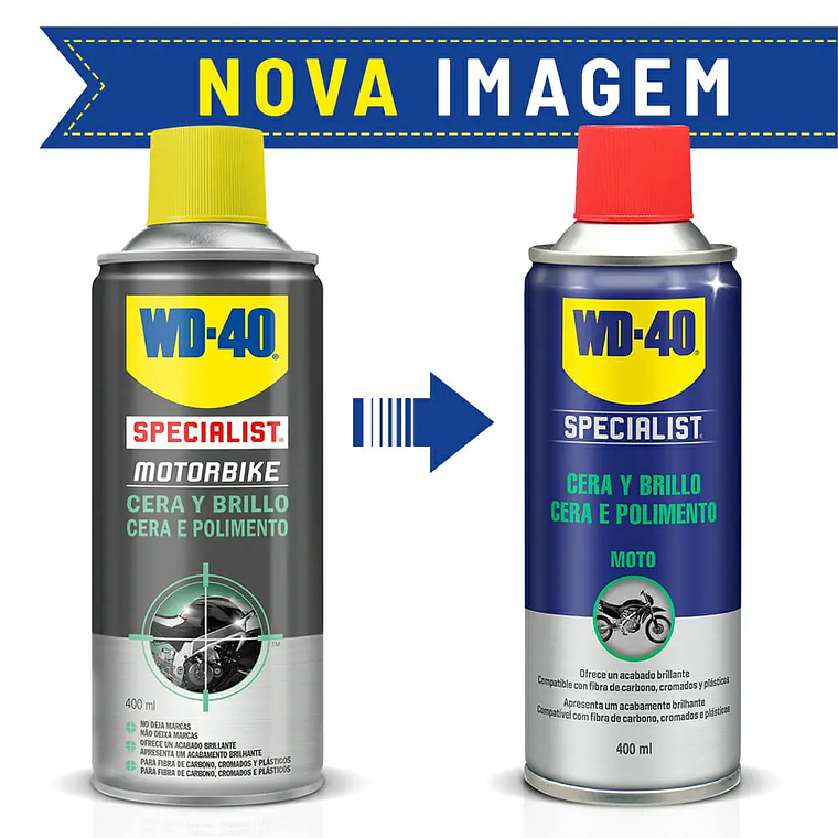 Spray Cera e Polimento Moto WD-40 400ml  2