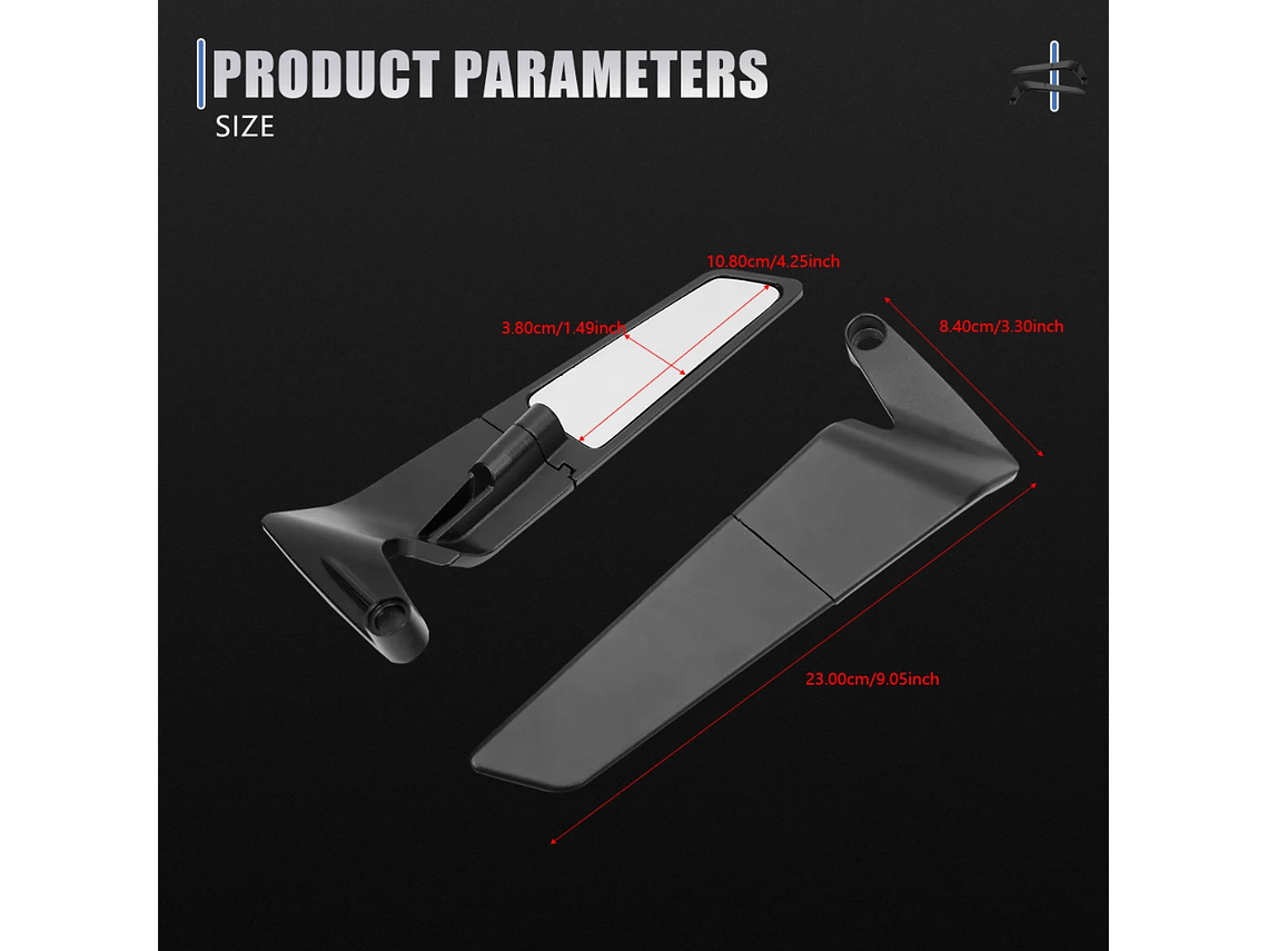 Espelhos Aerodinâmicos para Mota Naked  4