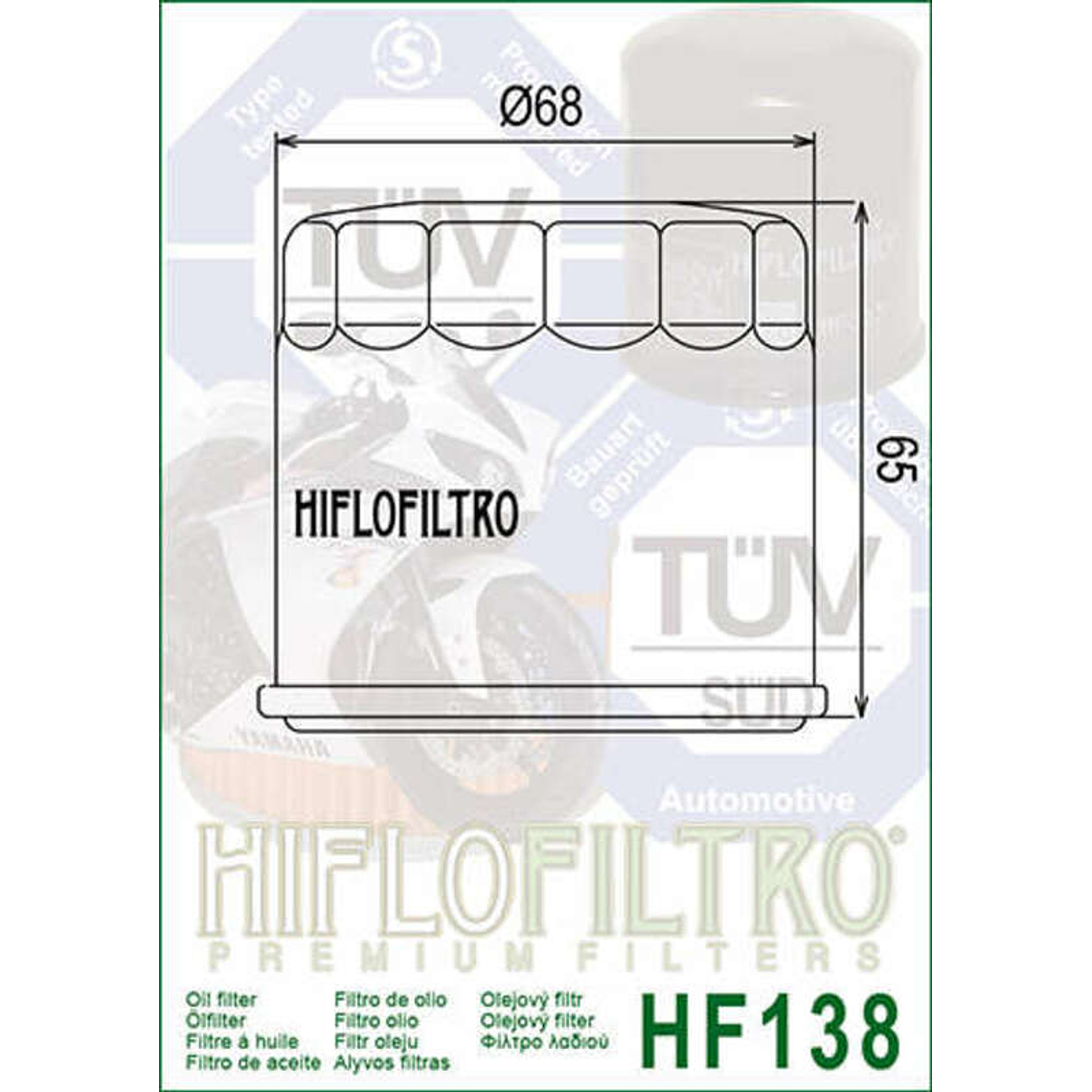 Filtro Óleo Hiflofiltro Chrome - HF138C 1