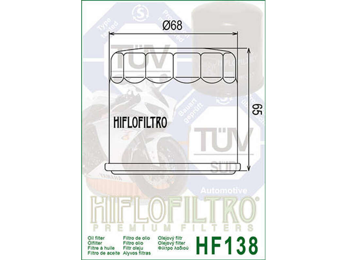 Filtro Óleo Hiflofiltro Chrome - HF138C 1