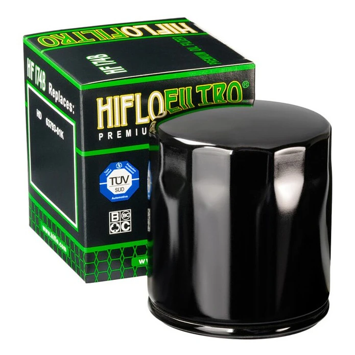 Filtro Óleo Hiflofiltro Preto Brilhante - HF174B 1