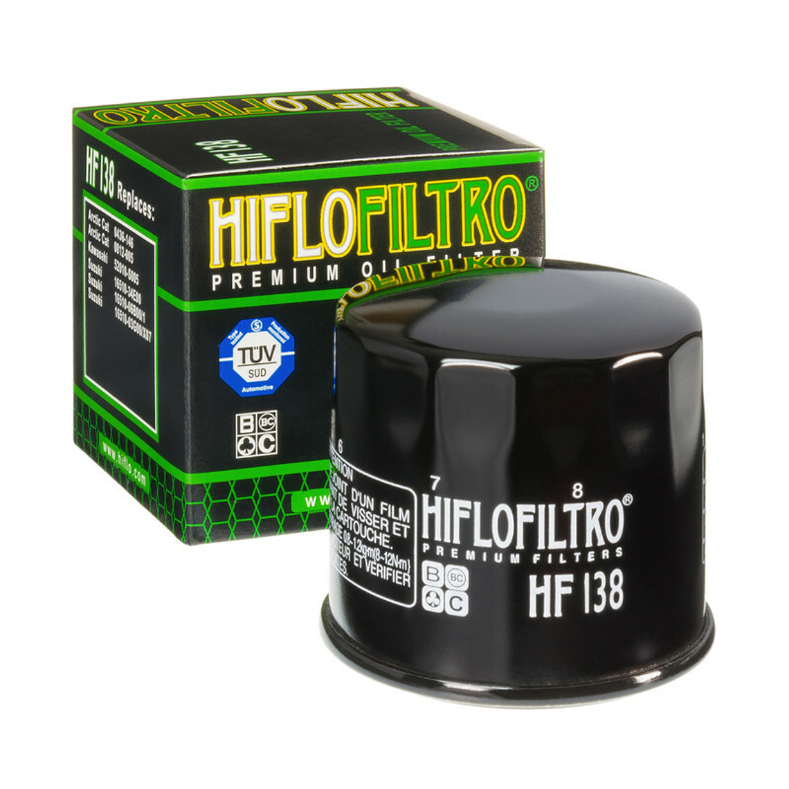 Filtro Óleo Hiflofiltro Preto Brilhante - HF138 1