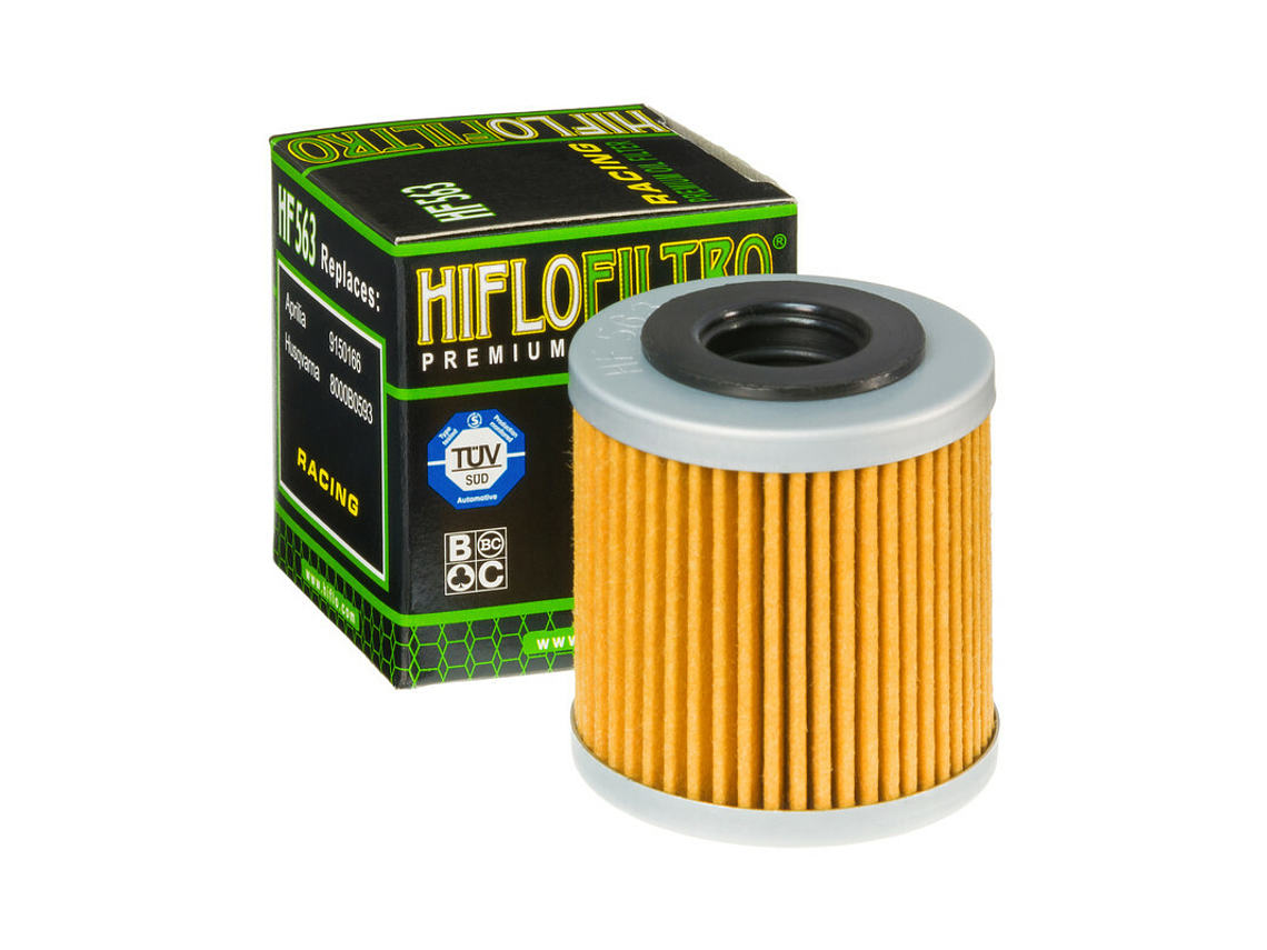 Filtro Óleo Hiflofiltro - HF563 Aprilia RS 125 / RS4 125 / RX 125 / SX 125 / Tuono 125 / Senda 125 1