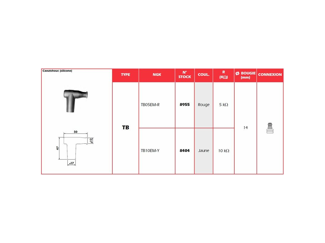 Cachimbo de Vela de Ignição NGK TB10EMY - 8404 1