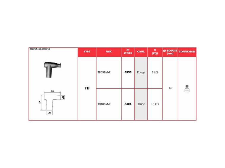 Cachimbo de Vela de Ignição NGK TB10EMY - 8404 1