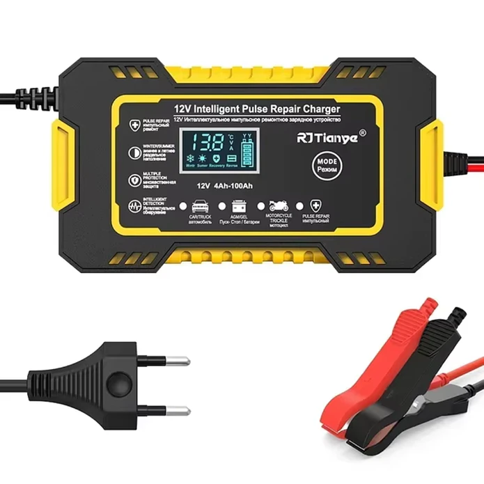 Carregador de Baterias para Carro e Mota 12V 1