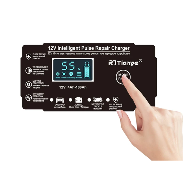 Carregador de Baterias para Carro e Mota 12V 2