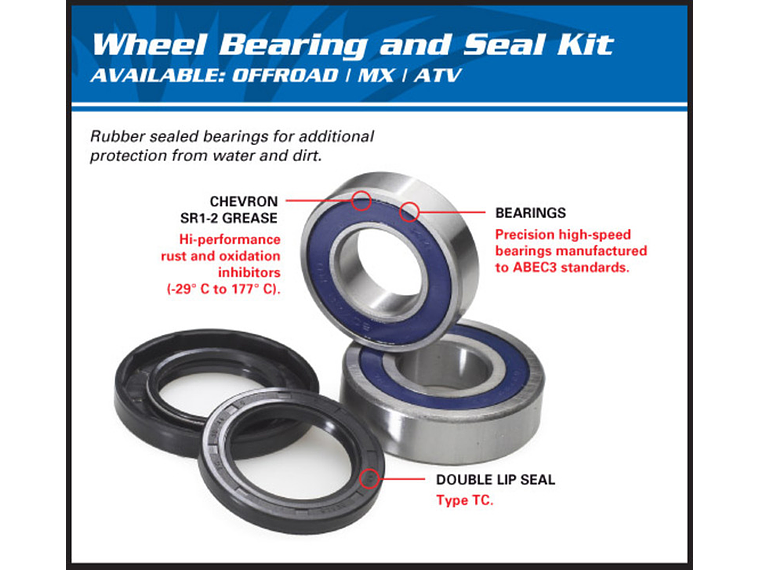 Kit de Rolamentos de Roda Dianteira All Balls Polaris RZR170 1