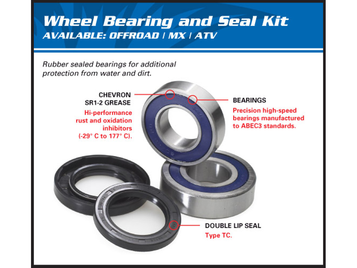 Kit de Rolamentos de Roda Traseira All Balls Polaris RZR170 1