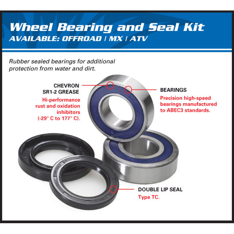 Kit de Rolamentos de Roda Traseira All Balls Honda CR125R/XR650R 1