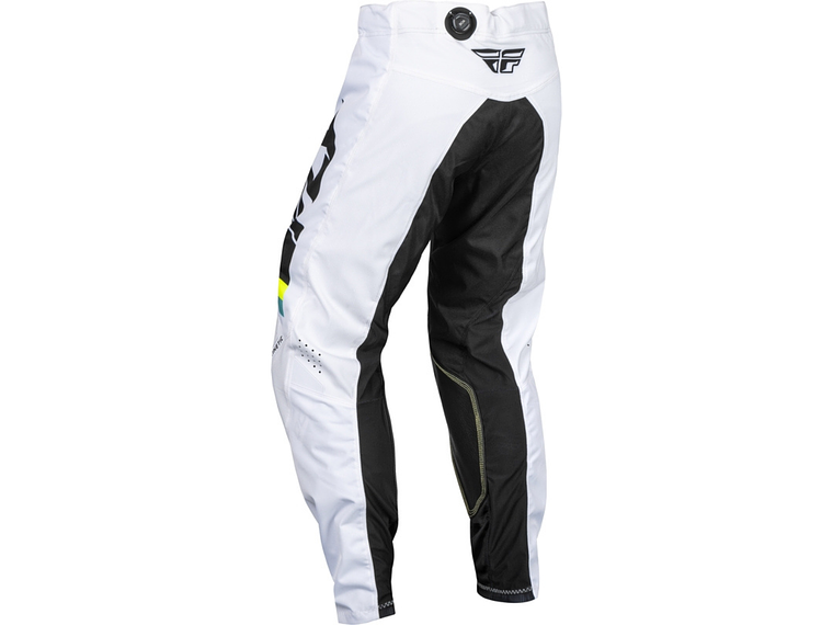 Calças Fly Racing Kinetic Prix - Branco/Preto/Amarelo Neón  2