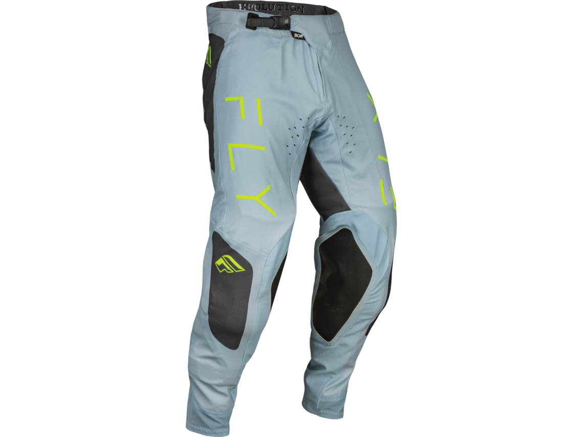 Calças Fly Racing Evolution DST - Ice Grey/Charcoal/Verde Neón  1