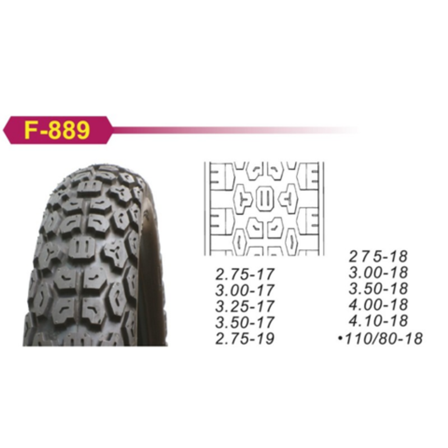 Pneu 3.00-17 F889 + Câmara Ar - CEWA 