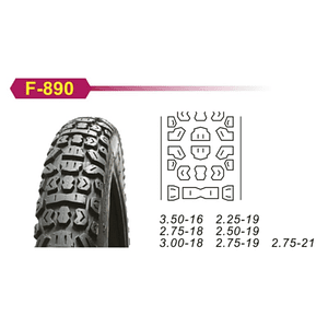 Pneu 2.50-19 F890 + Câmara Ar - CEWA 