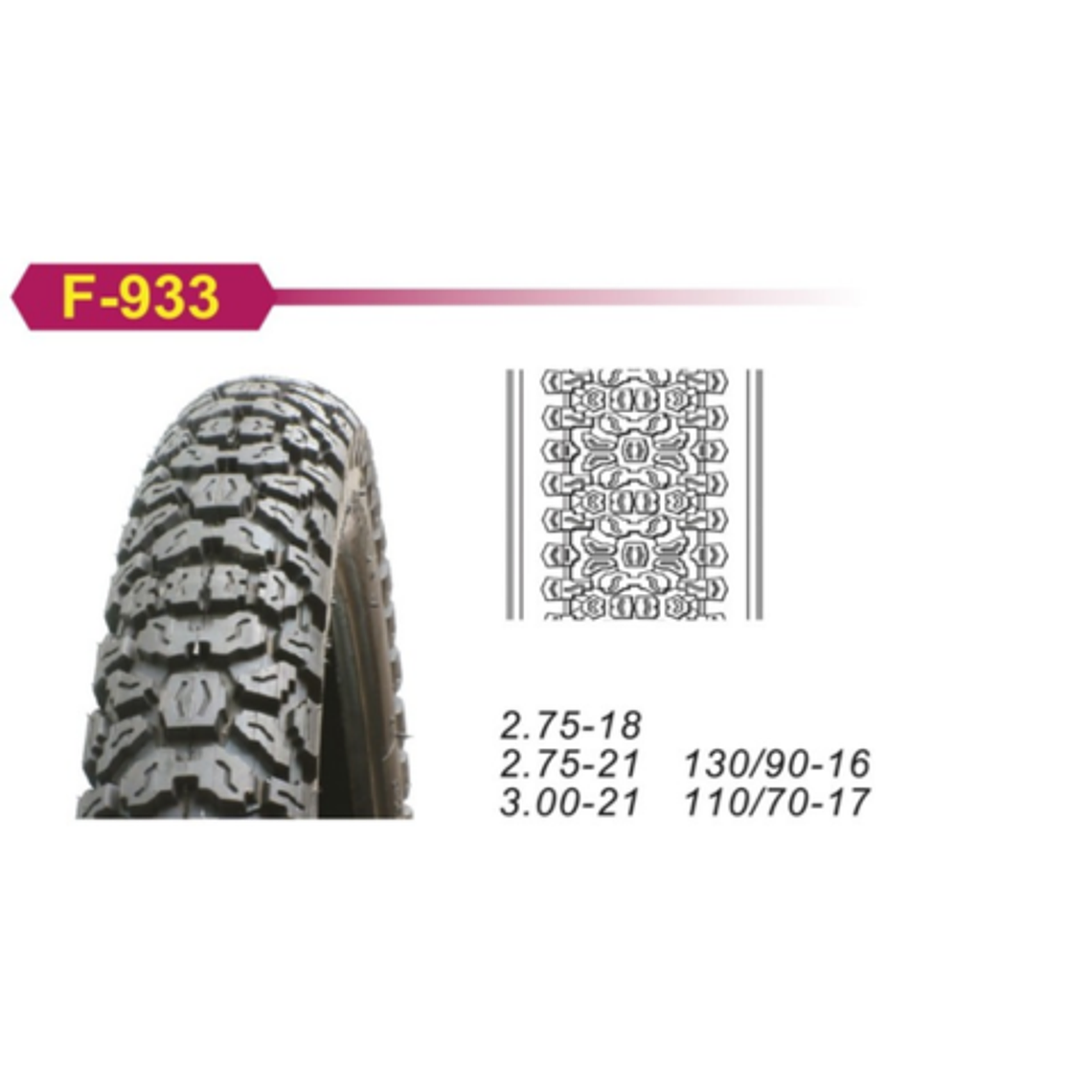 Pneu 3.00-21 F933 + Câmara Ar - CEWA  1