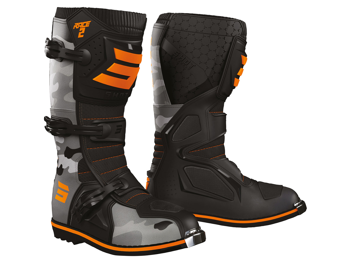 Botas RACE 2 Camo / Laranja SHOT 1