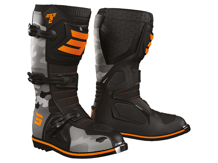Botas RACE 2 Camo / Laranja SHOT 1