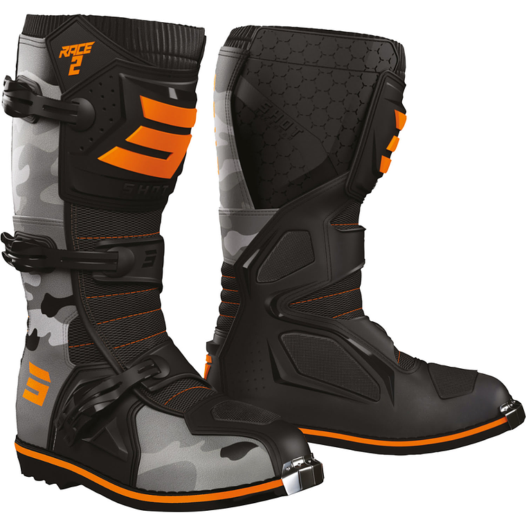 Botas RACE 2 Camo / Laranja SHOT 1