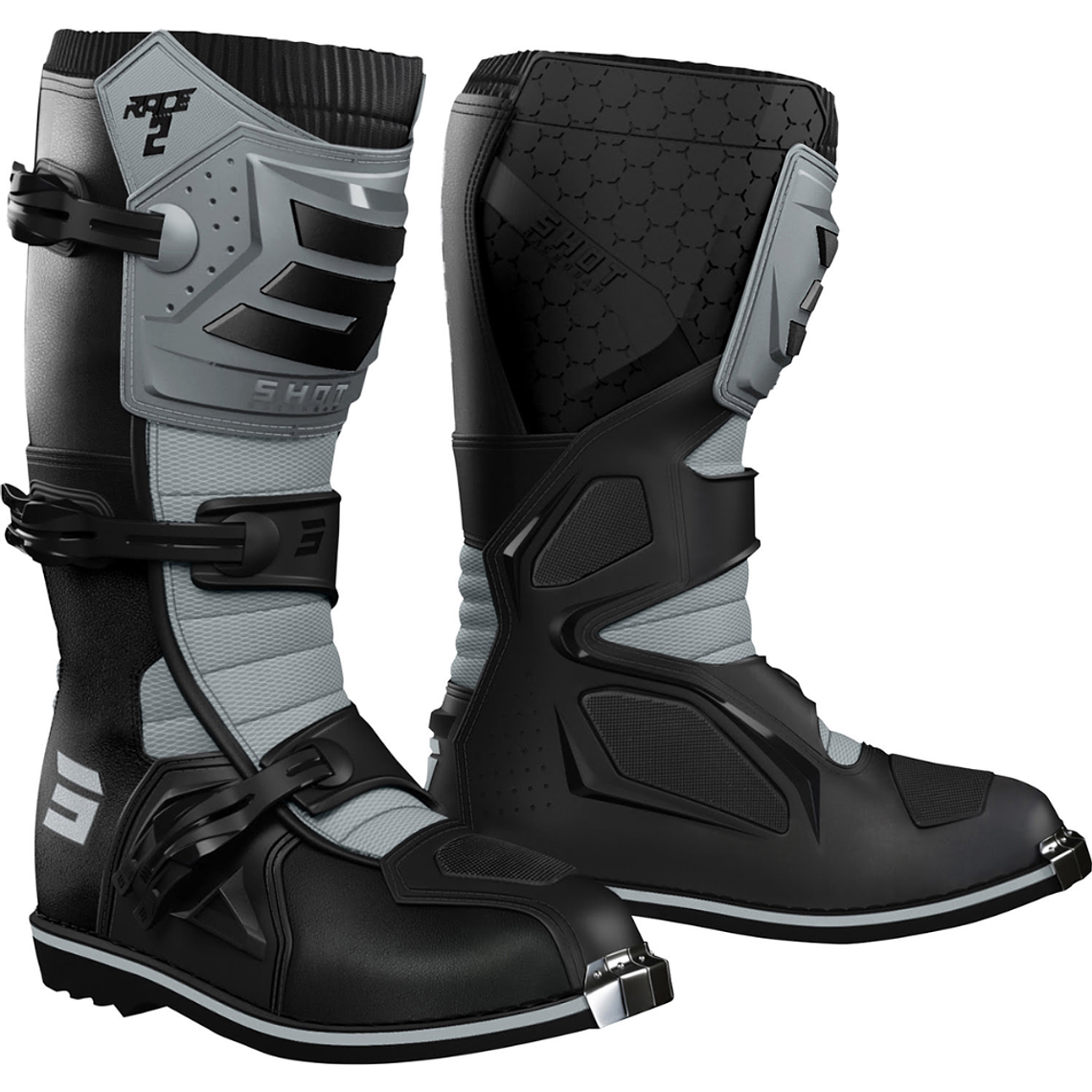 Botas RACE 2 Pretas / Cinza SHOT  1