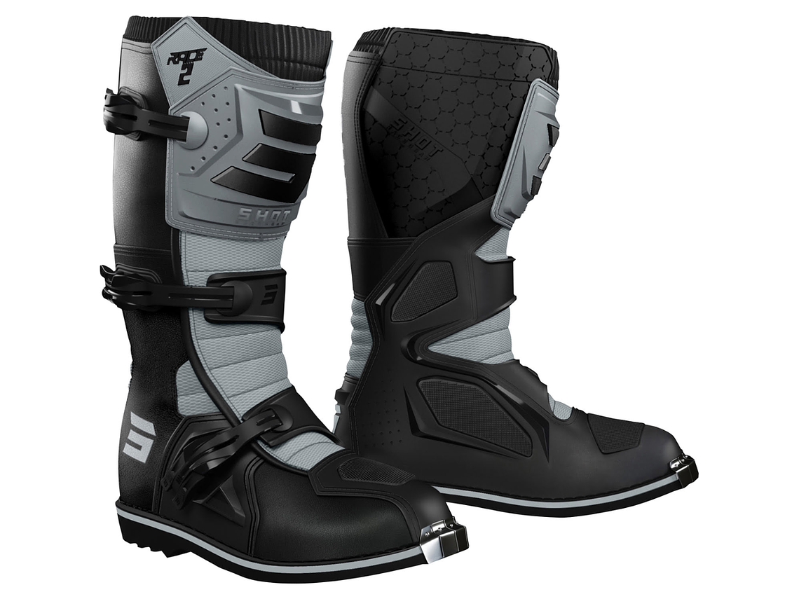 Botas RACE 2 Pretas / Cinza SHOT  1