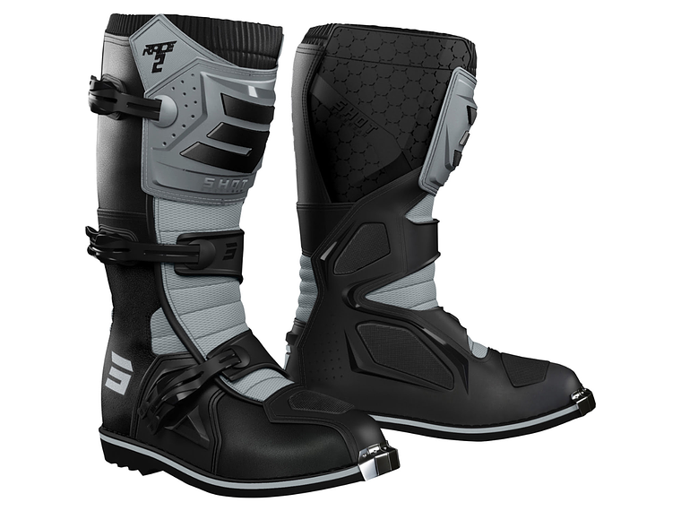 Botas RACE 2 Pretas / Cinza SHOT  1