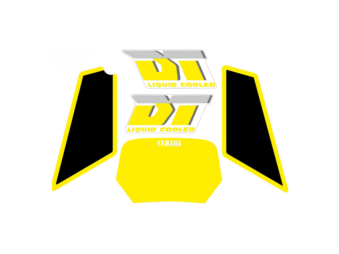 Kit Autocolantes Yamaha DT 50 LC Amarelos Liquid Cooled  1